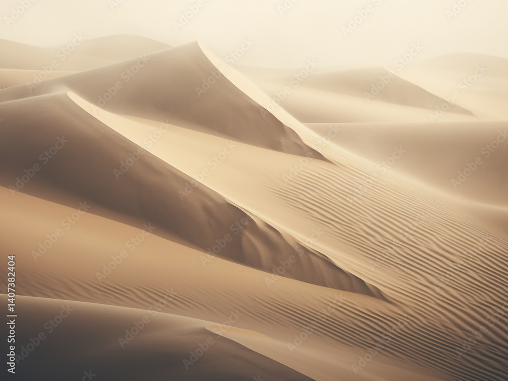 Poster soft dunes moving gently wind directing patterns naturally desert shifting continuously