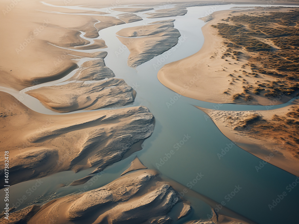 Poster sand flows shaping dunes endlessly wind directing forms naturally landscape changing always