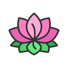 Lotus icon vector image. Suitable for mobile apps, web apps and print media.