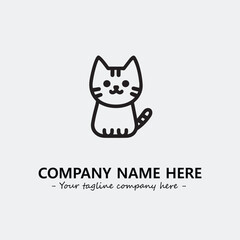 Cat character illustration black and white for logo company vector image
