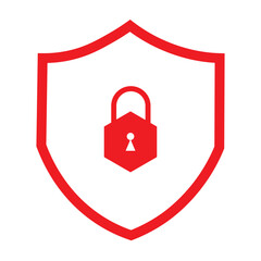 Shield check mark icon or security shield protection icon with tick symbol
