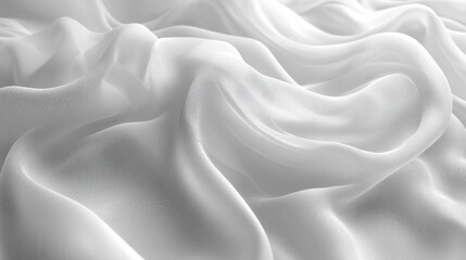 Obraz premium Abstract White Wave Texture Showing Smooth Fabric Surface with Soft Lighting