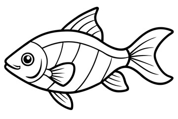 Piranha Ink Drawing Vector