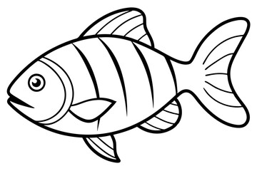 Piranha Ink Drawing Vector