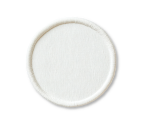 Empty round fabric patch isolated on transparent background. PNG. Mockup design