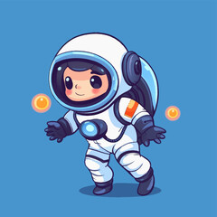 Astronaut Boy Mascot logo galaxy