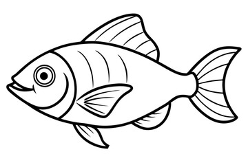 Piranha Ink Drawing Vector