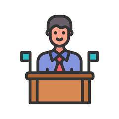 President icon vector image. Suitable for mobile apps, web apps and print media.