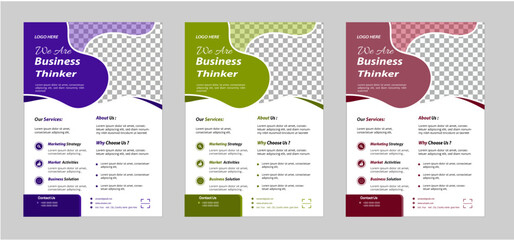Corporate creative colorful business flyer template design set, abstract business flyer, vector template design or business poster template design Business Flyer Corporate Flyer Template organic .