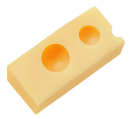 Falling  Cheese pieces isolated on white. Levitating maasdam cheese cubes. Holey Cheese Explosion. Top view. Flat lay.  Package design element.  Creative layout.