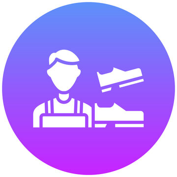 shoemaker man white shoes purple circle clip art preview