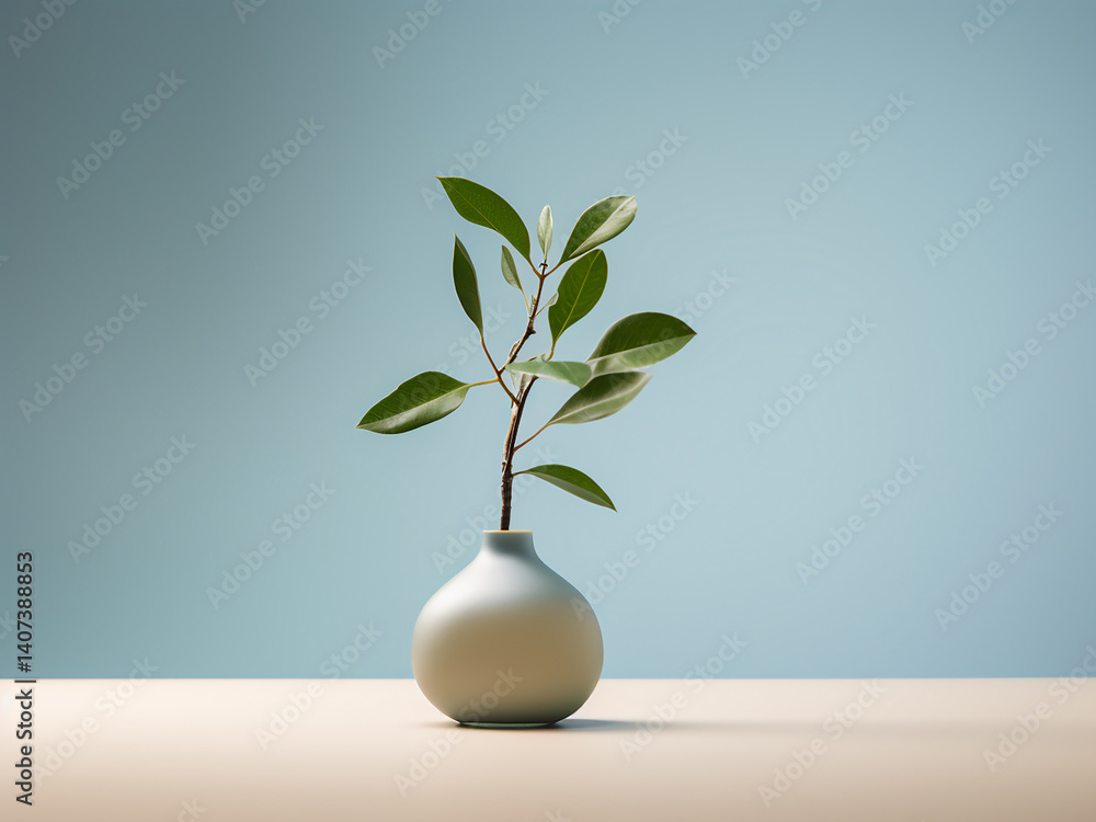 Poster simple design with balanced elements maintaining minimalism outlined by a rim light
