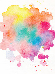 Abstract Bright Hand Paint Colorful Watercolor Background. Artistic creative work