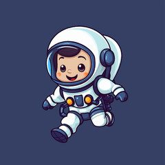 Astronaut Boy Mascot logo galaxy