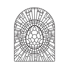 Obraz premium Elegant egg framed mosaic, embodying geometry and artistry in a minimalist design