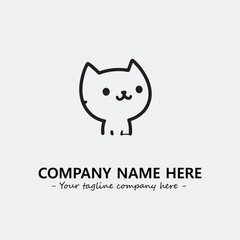 Cat character illustration black and white for logo company vector image
