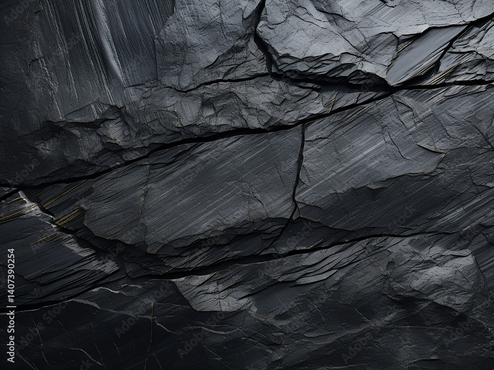 Poster slate surface close-up showing thin layers with a flat texture resembling earth�s display