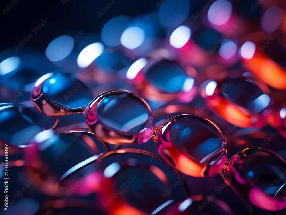 Poster smart material reacting to the environment with seamless surface and changing ambient lights