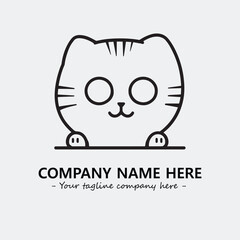 Cat character illustration black and white for logo company vector image

