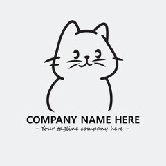Cat character illustration black and white for logo company vector image
