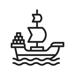 Ship icon vector image. Suitable for mobile apps, web apps and print media.