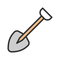 Shovel icon vector image. Suitable for mobile apps, web apps and print media.