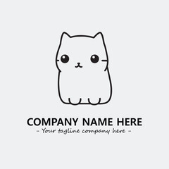 Cat character illustration black and white for logo company vector image
