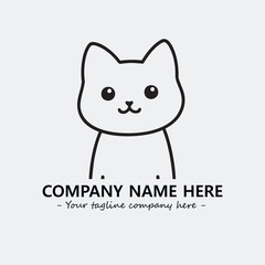 Cat character illustration black and white for logo company vector image
