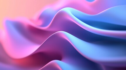 Fototapeta premium Abstract 3D Rendered Fluid Wavy Fabric Design, Pastel Colors, Soft Lighting. Use Background, Wallpaper