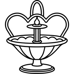 Minimalist Heart Fountain Line Art