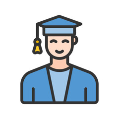 Student icon vector image. Suitable for mobile apps, web apps and print media.