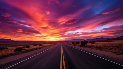 Naklejka premium horizon road sky