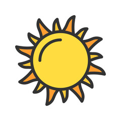 Sun icon vector image. Suitable for mobile apps, web apps and print media.