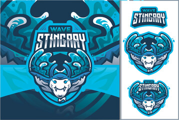Stringray Wave mascot logo
