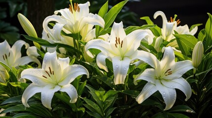 Fototapeta premium garden white lillies