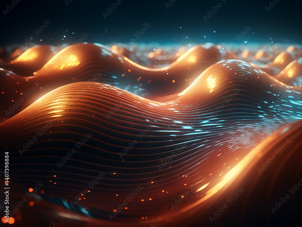 Poster gravity waves move through space-time, showing complex physics and unraveling a mystery