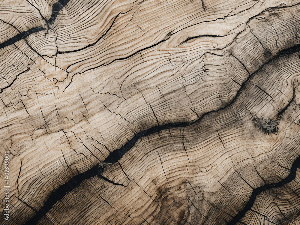 Poster spalted beech wood features black lines with contrasting decay patterns creating a natural design