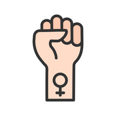 Women Power icon vector image. Suitable for mobile apps, web apps and print media.