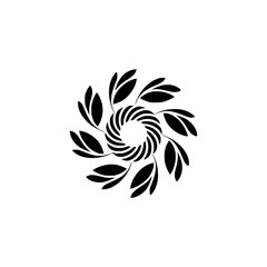 Black and White Floral Mandala Design on White Background
