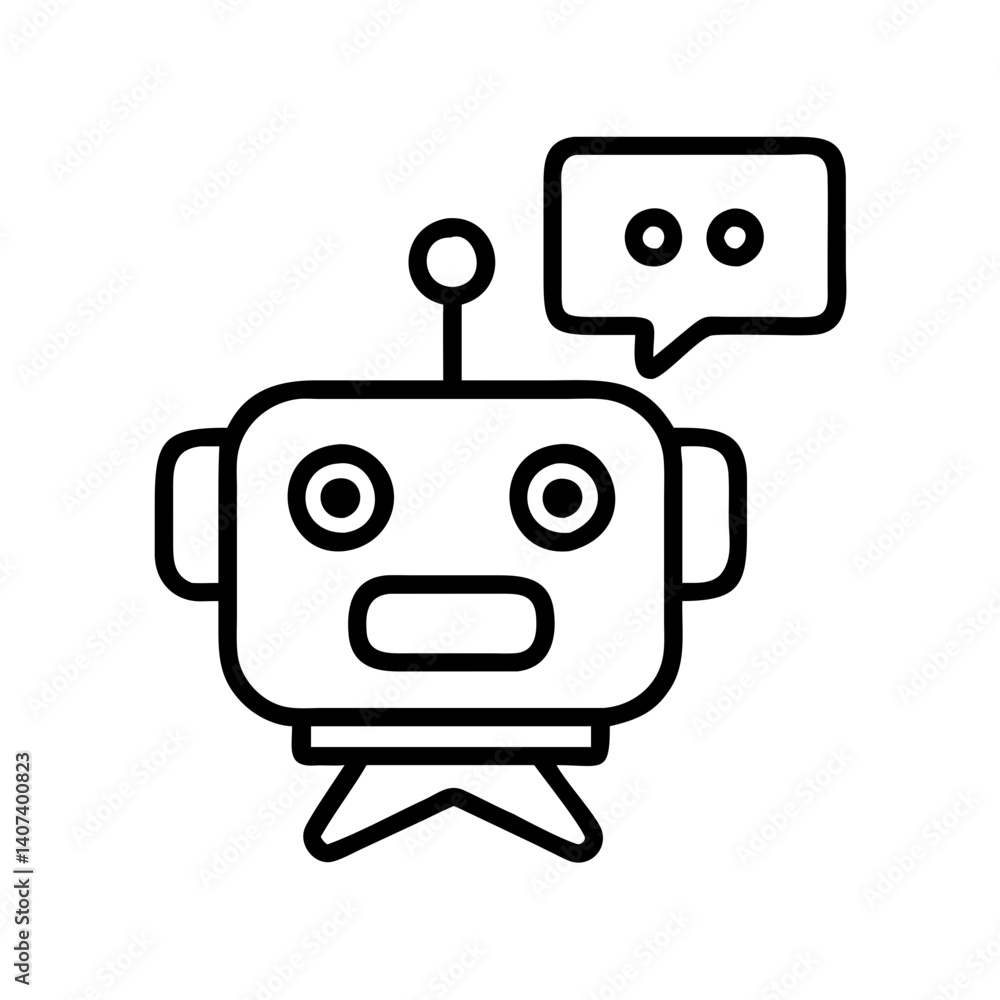 Aufkleber robot chatbot ai assistant icon vector illustration for technology and communication design