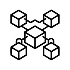 Illustration of blockchain technology with connected blocks for secure data management system