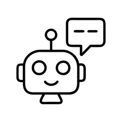 Cute robot chatbot icon vector illustration for ai artificial intelligence technology design