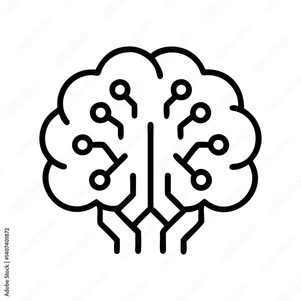 Poster ai brain technology concept vector illustration for artificial intelligence and neural network