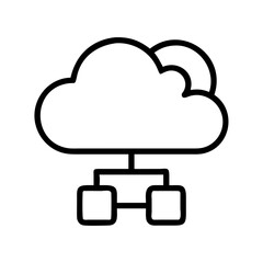 Cloud computing network diagram vector illustration for data storage and processing services