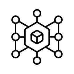 Blockchain network technology icon vector illustration for decentralized system and data sharing