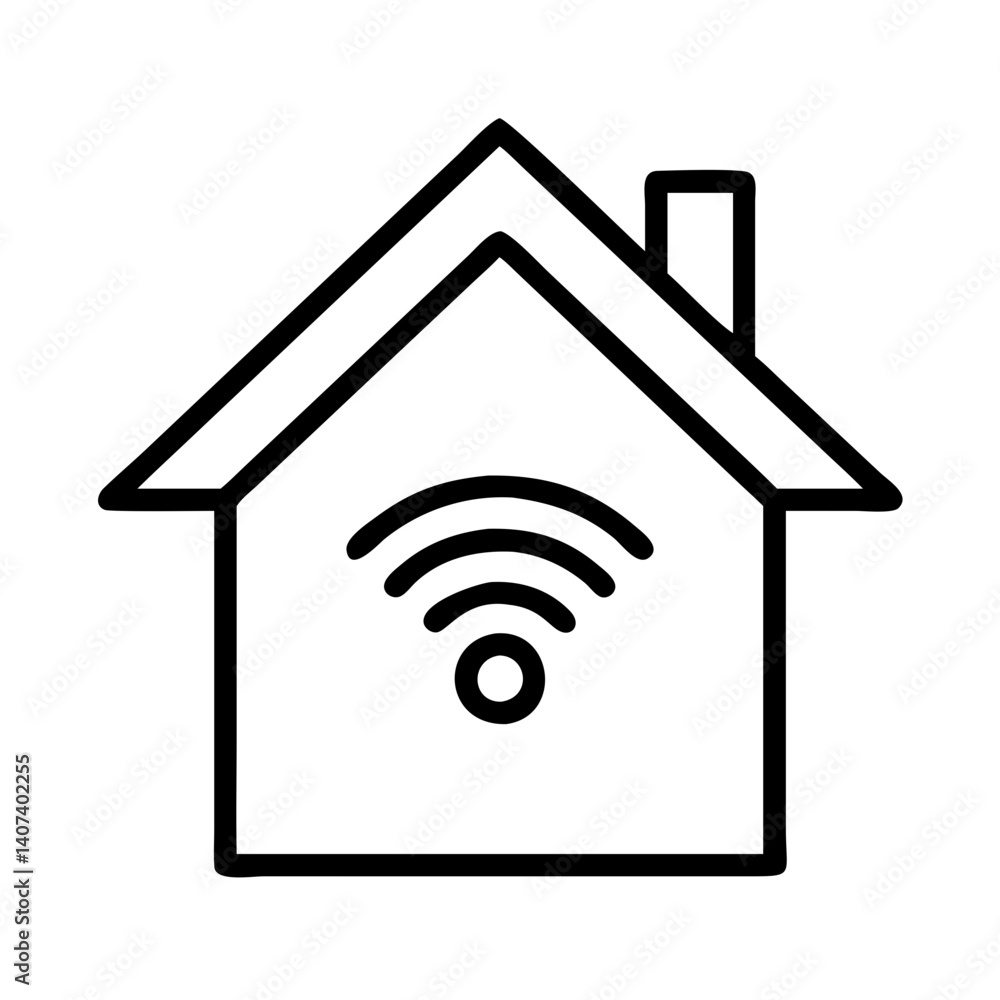 Aufkleber smart home wifi connection wireless internet network technology automation iot house icon