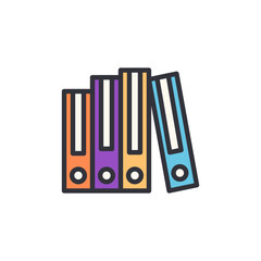 Office archive colored icons, minimalist vector illustration ,simple transparent graphic element .Isolated on white background