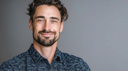 Obraz premium Professional businessman with confident smile on gray background