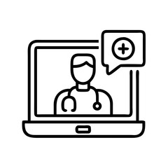Online doctor consultation telemedicine healthcare virtual medical appointment service concept icon