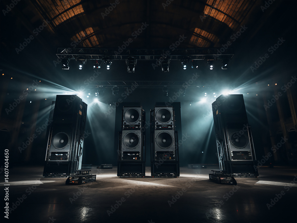 Aufkleber stage monitors angled with feedback controlling tight sound and supporting the clear performance